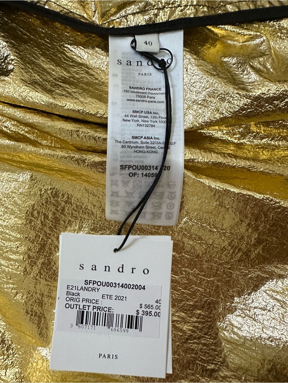 Brand New Sandro Metallic Gold Outfit - Picture 3 of 3